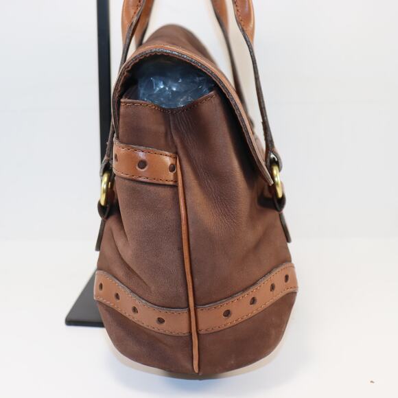 Chloé Brown Suede Saskia Tote Bag with Leather Trim and Brass Hardware - Picture 4 of 9